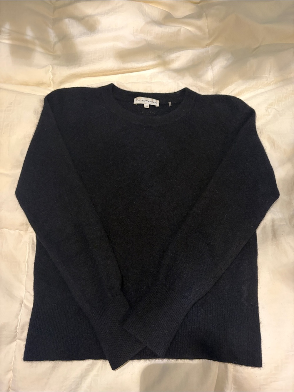 White & Warren black cashmere sweater